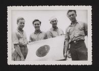 Sailors with Japanese flag